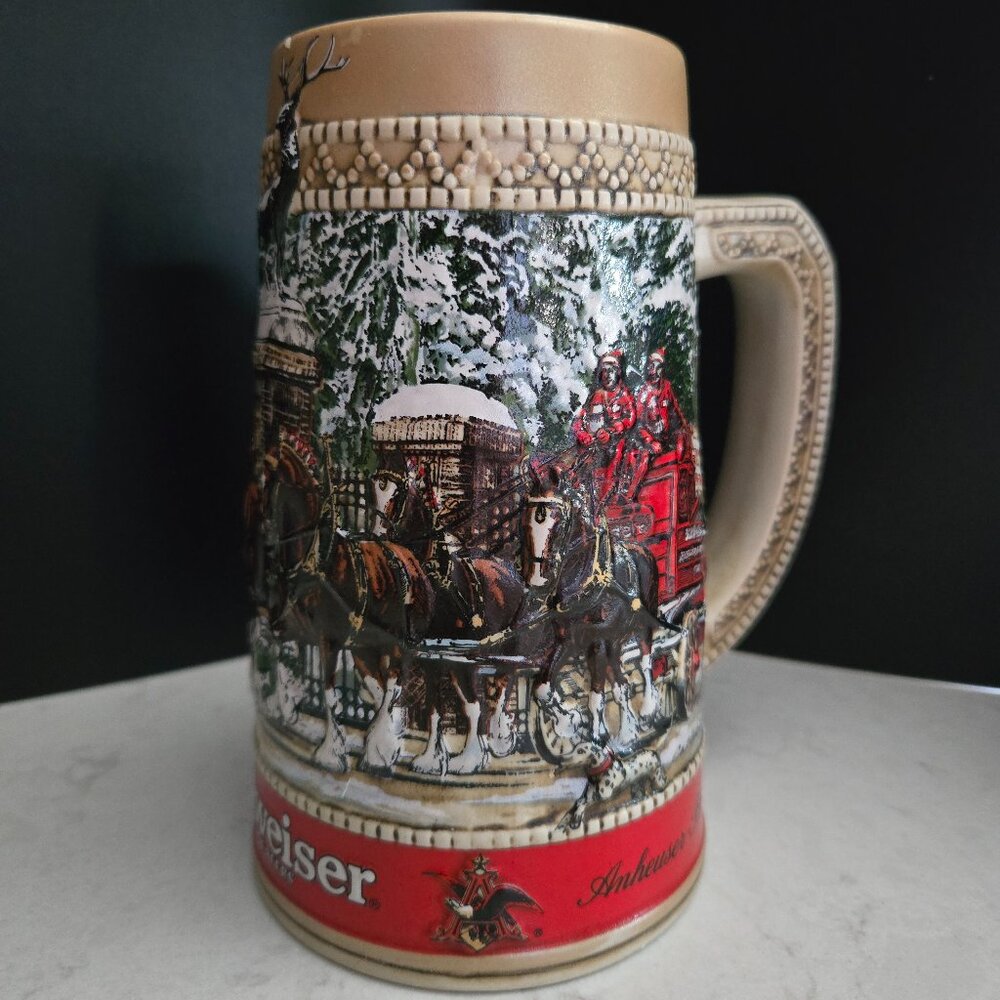 Budweiser Beer Stein Mug Series C from 1987 Clydesdales Horses
